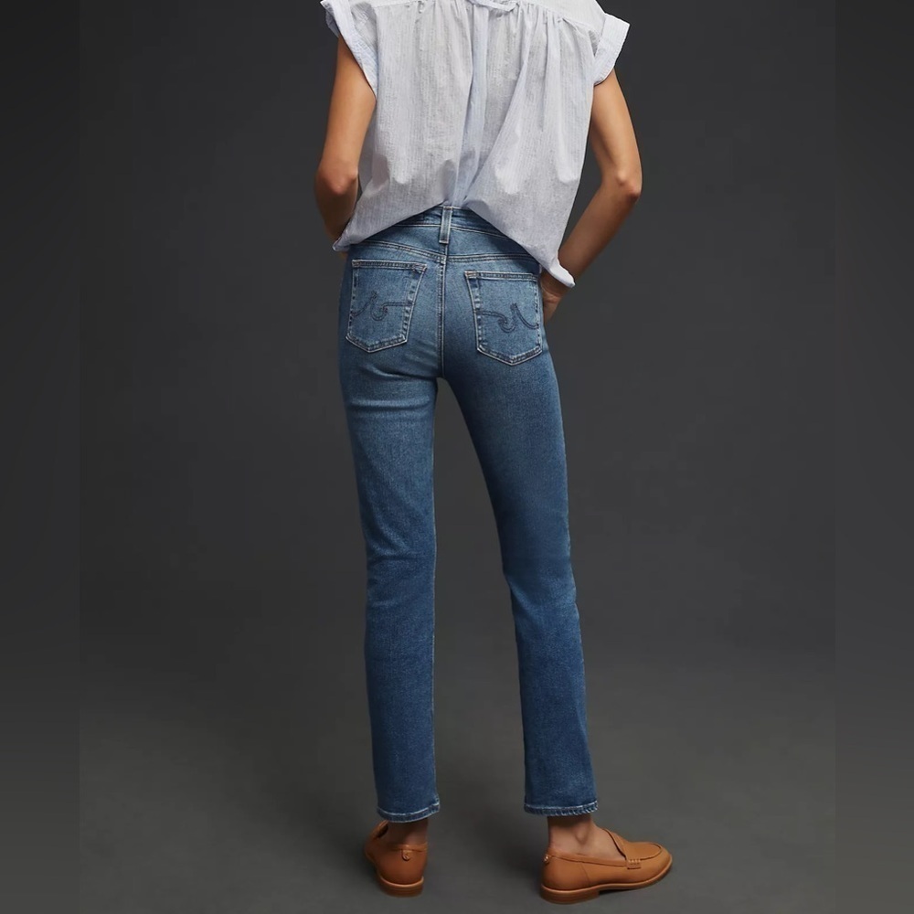 NWT AG Stevie High-Rise Straight Jeans Anthropologie Size 26 color FELICITY - Picture 2 of 12